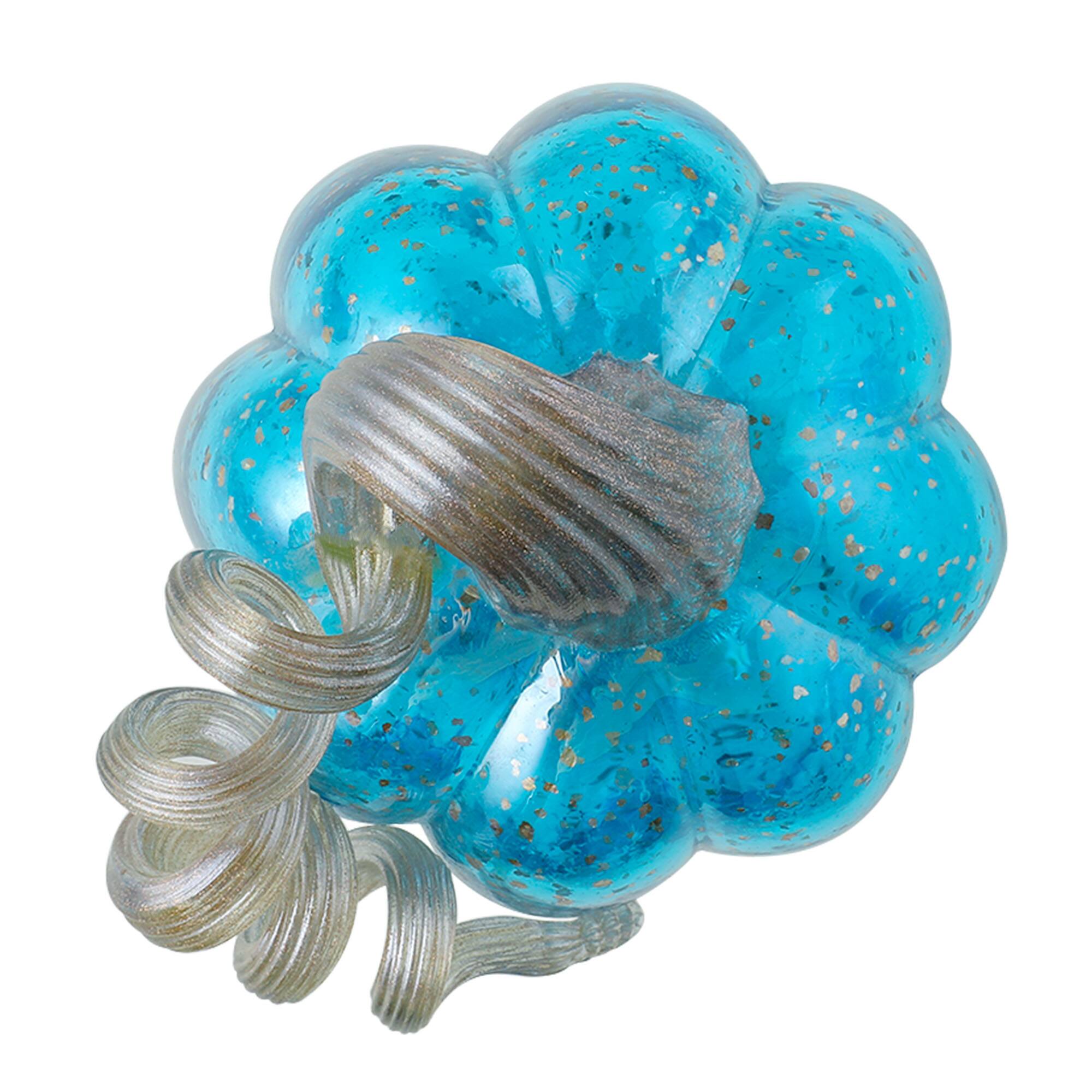 Glitzhome® Glass Pumpkin, Blue